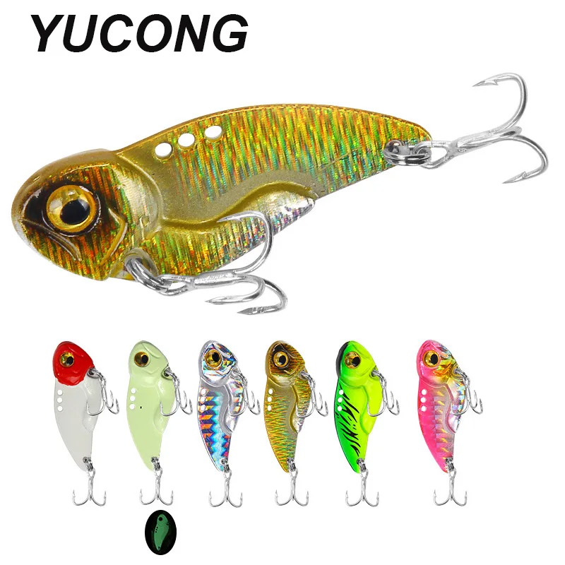 YUCONG 1PCS Metal Jig Spoon Lure 8g-15g-20g Vivid Vibrations Bait Shore Cast VIB Wobbler Trolling Swimbait leurre duro cebo Isca