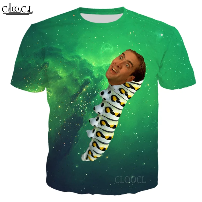 CLOOCL Newest Nicolas Cage 3D Print Mens T Shirt Harajuku Summer Short Sleeve Street Casual Unisex T-shirt Tops Drop Shipping