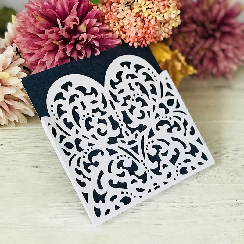 Wedding invitation Dies Lace Heart Metal Cutting Dies Scrapbooking Stamps and Dies for Card Making Craft Dies Cut