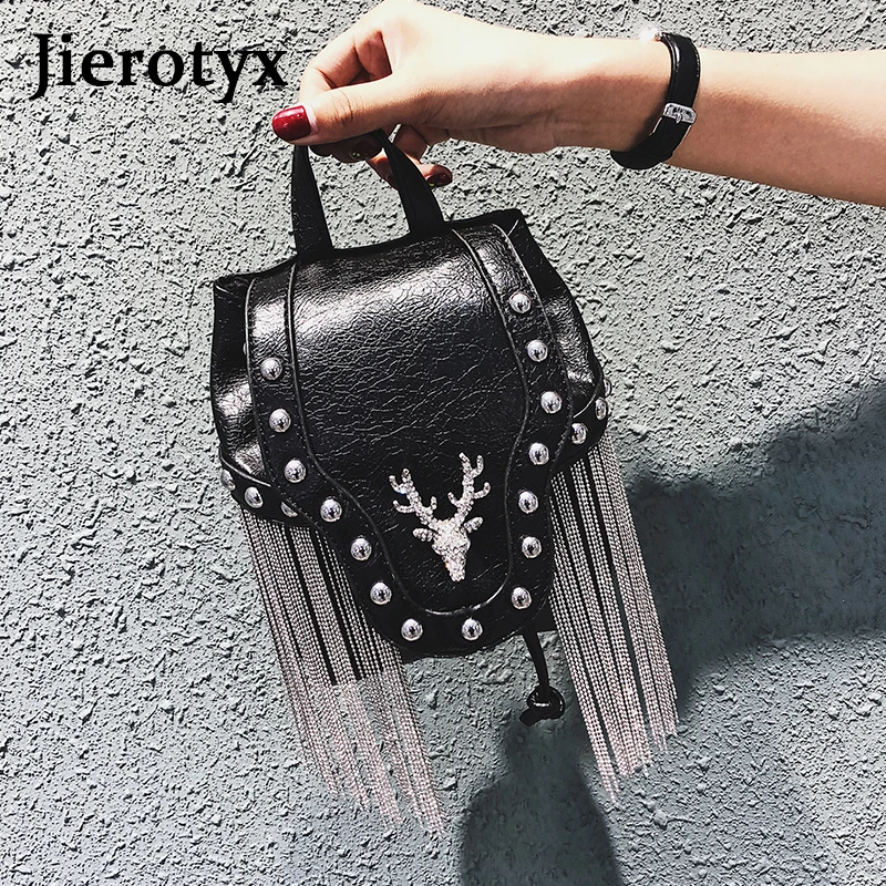Borsa a tracolla da donna con portamonete portamonete con portamonete Steampunk retrò Vintage in pelle di roccia gotica di moda jierotix 2021