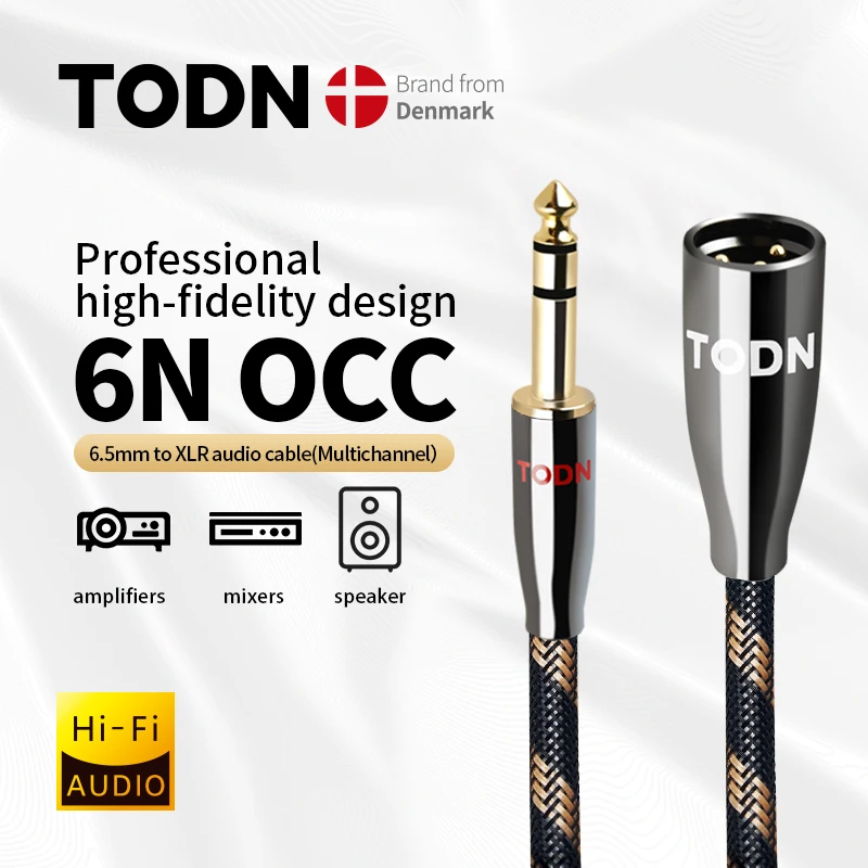 

TODN HiFi cable audio XLR cable 6N OCC Audio calble 6.5mm aux plug convert XLR plug