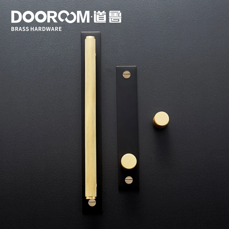 Dooroom Brass Furniture Knurled Unfold/Conceal Install Modern Gold Black Wardrobe Dresser Cupboard Cabinet Drawer Pulls  bar