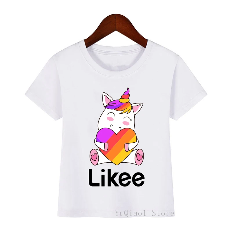 Fox Unicorn love likee animal print t shirt girls boys funny rainbow tshirt camisetas harajuku shirt kawaii children clothes top