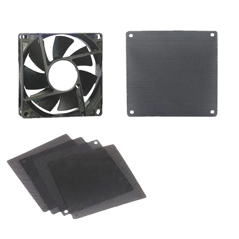 1PC 12cm Dust Cover Plastic Dust-Proof Net Computer Case Fan Three In One Grille 5PC 12cm Cuttable Black PVC PC Fan Dust Filter