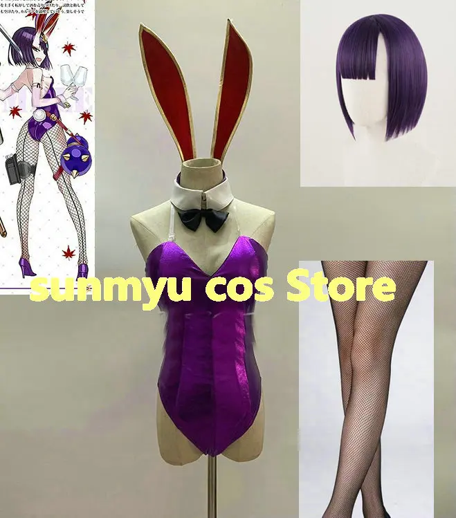 FGO Fate Grand Order Shuten douji Sexy Bunny Girl Cosplay Costume,Custom Size Halloween Wholesale