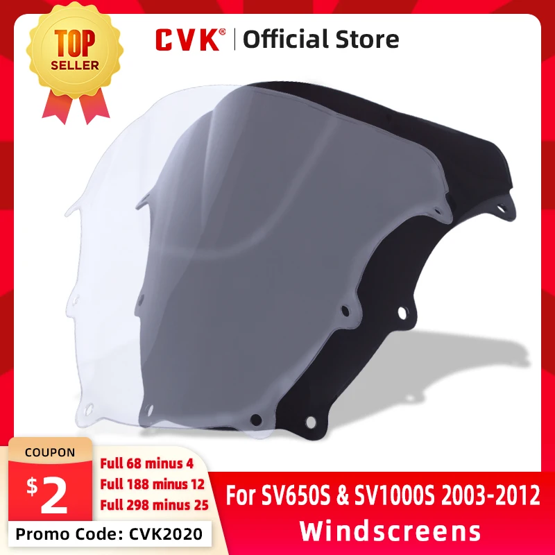 CVK Windshield Spoiler Windscreen Air Wind Deflector For SV650 SV650S SV1000S 2003 2004 2005 2006 2007 2008 2009 2010 2011 2012