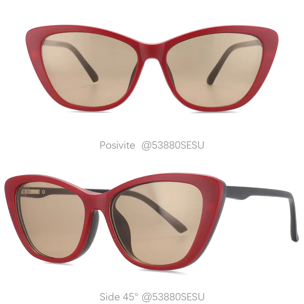 53880 Anti-Blaulicht-Brillengestelle mit 5 magnetischen Clip-Linsen und Brillentasche, polarisierte Sonnenbrille, Uv400, Vintage-Brille – Detail 6