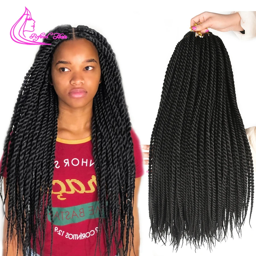 Trenzas de ganchillo hechas a mano para mujer y niña, extensiones de cabello senegalés Twist, marrón, gris, rojo, trenza sintética ombré, 22