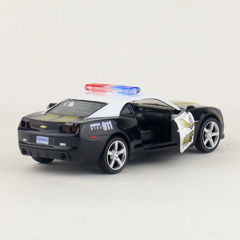 RMZ City Toy Diecast Model 1:36 Scale Chevrolet Camaro Police Pull Back Car Educational Collection Gift for Kid