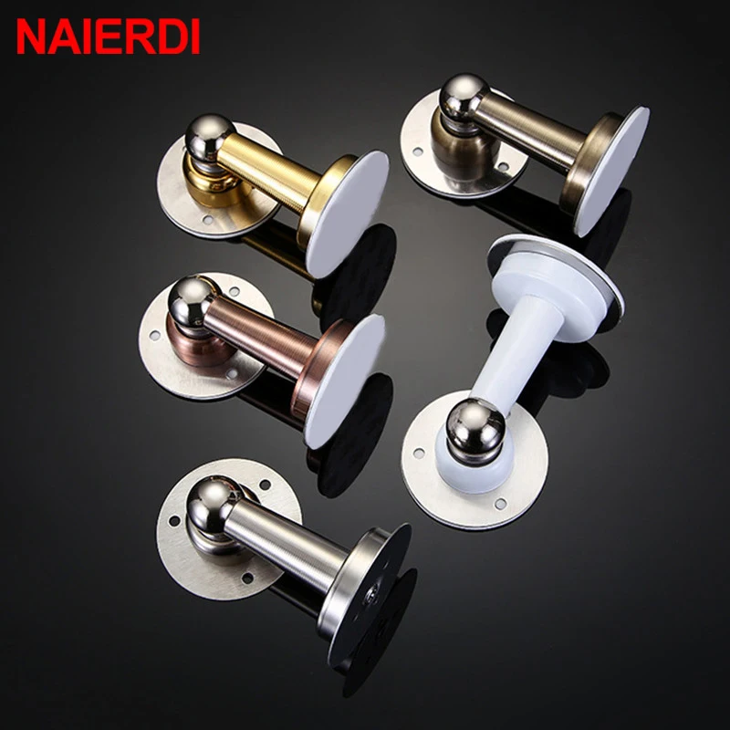 NAIERDI Magnetic Door Stop Stainless Steel Door Stopper Bathroom Heavy Duty Floor Wall Mount Wind-Proof Door Holder