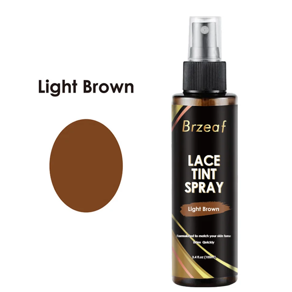 private lable lace tint spray for Closures wigs Brown/red brown lace Frontal Wig spary For Different Skin make lace Wigs natural