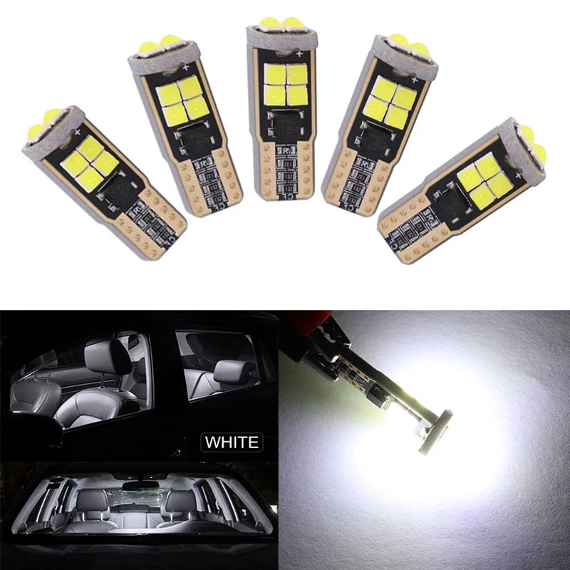 

New T10 W5W 194 168 3030-10SMD Car LED Canbus Wedge Replacement Reverse Instrument Panel Lamp White Bulbs For Clearance Lights