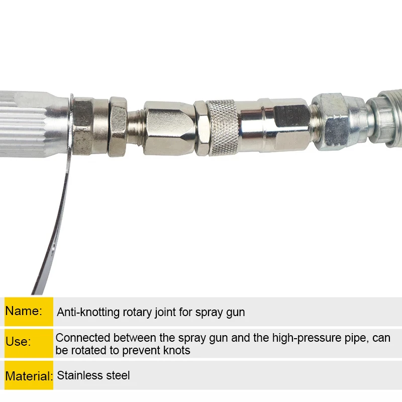 Airless spuitpistoolslang Draaibare adapter Adapter Roestvrijstalen spuitconnector Geschikt voor Airless hogedrukverfspuit