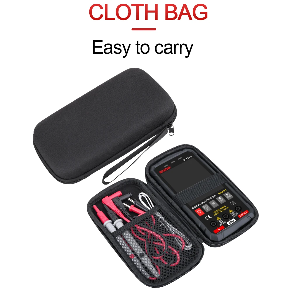 GVDA Digital Multimeter True RMS AC DC Ammeter 6000 Counts Smart Voltage Meter Capacitance Ohm Diode Tester Portable Voltmeter