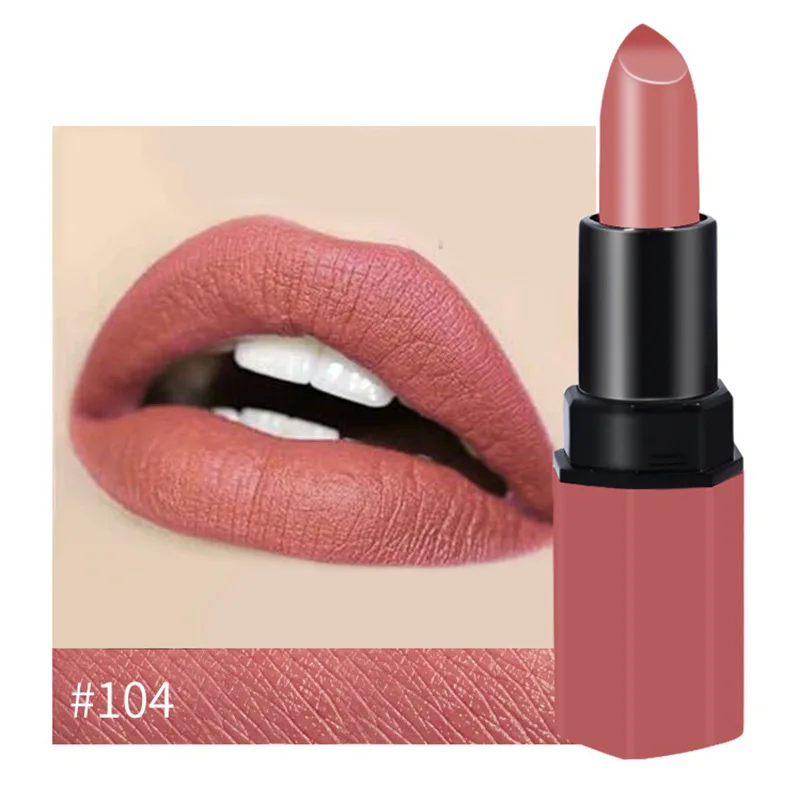 Niebla cara de terciopelo labial humectante mate Hexagonal tubo de brillo de labios maquillaje cosméticos 12 colores de maquillaje cosmético regalo para las mujeres