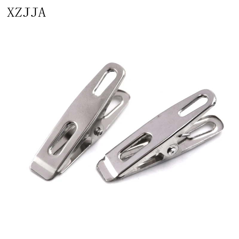 XZJJA 10-50Pcs Stainless Steel Laundry Clips Outdoor Towel Clamps Bedsheet Clothes Pegs Windproof Socks Small Metal Drying Pegs