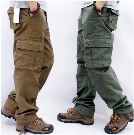 Pantalones Cargo para hombre, pantalón táctico militar, informal, con múltiples bolsillos, prendas de vestir, rectos, largos, talla grande