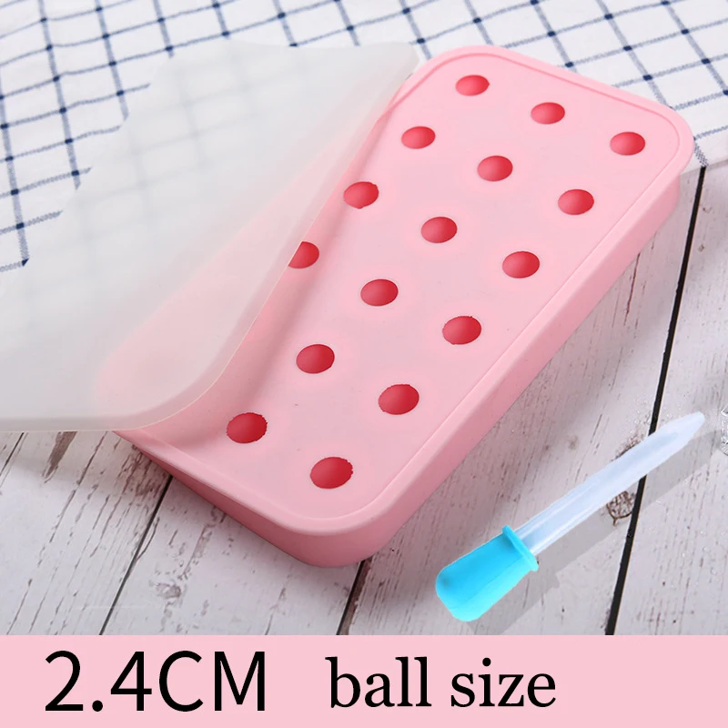 18 Holes 3D Mini Ball Silicone Ice Mold With Lid Round Chocolate Fondant Molds Cake Decorating Tools Bar Whisky Ice Cube Tray