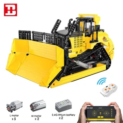 New Happy Build RC Bulldozer Building Blocks Model APP Programming City Engineering Dozers Toy Brick 1866pcs Gift Set for Boys