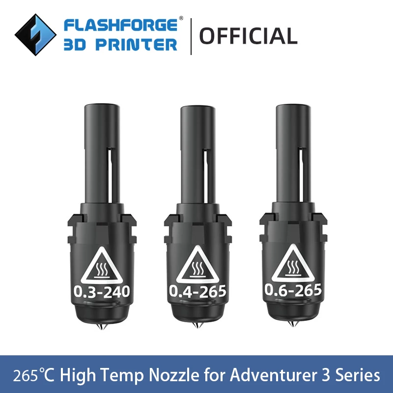 Drukarka 3D Flashforge 0,4 mm 0,6 mm 265 ℃   Zespół dyszy do dyszy wysokotemperaturowej Adventurer serii 3/4 (AD3/AD4/AD3 Lite)