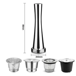 The powder hammer is suitable for nespresso coffee filter powder tool, stainless steel reusable capsule powder hammer