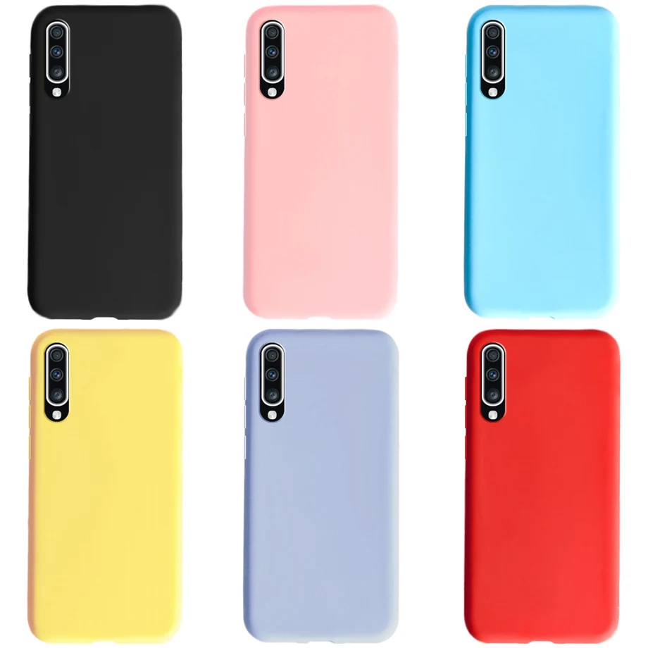 solid color Silicone Soft Case for Samsung Galaxy A7 2018 A6 A9 2018 A 6 Plus Cover Case back Protector Fundas