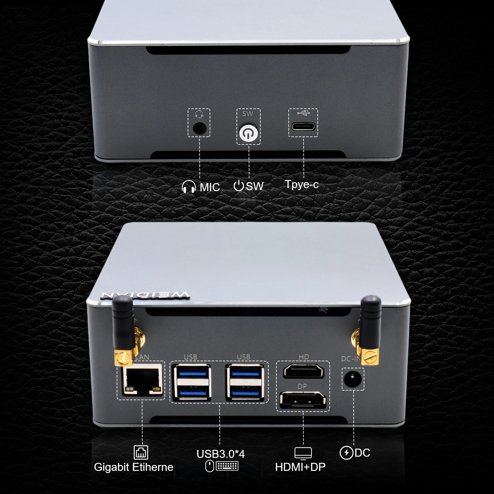 Hystou – Mini PC de jeu AMD Ryzen 7 3700u, ordinateur de bureau, Radeon RX Vega 10, graphique PCWin11, HDMI, DP, type-c, NVME, SSD, bluetooth, WiFi