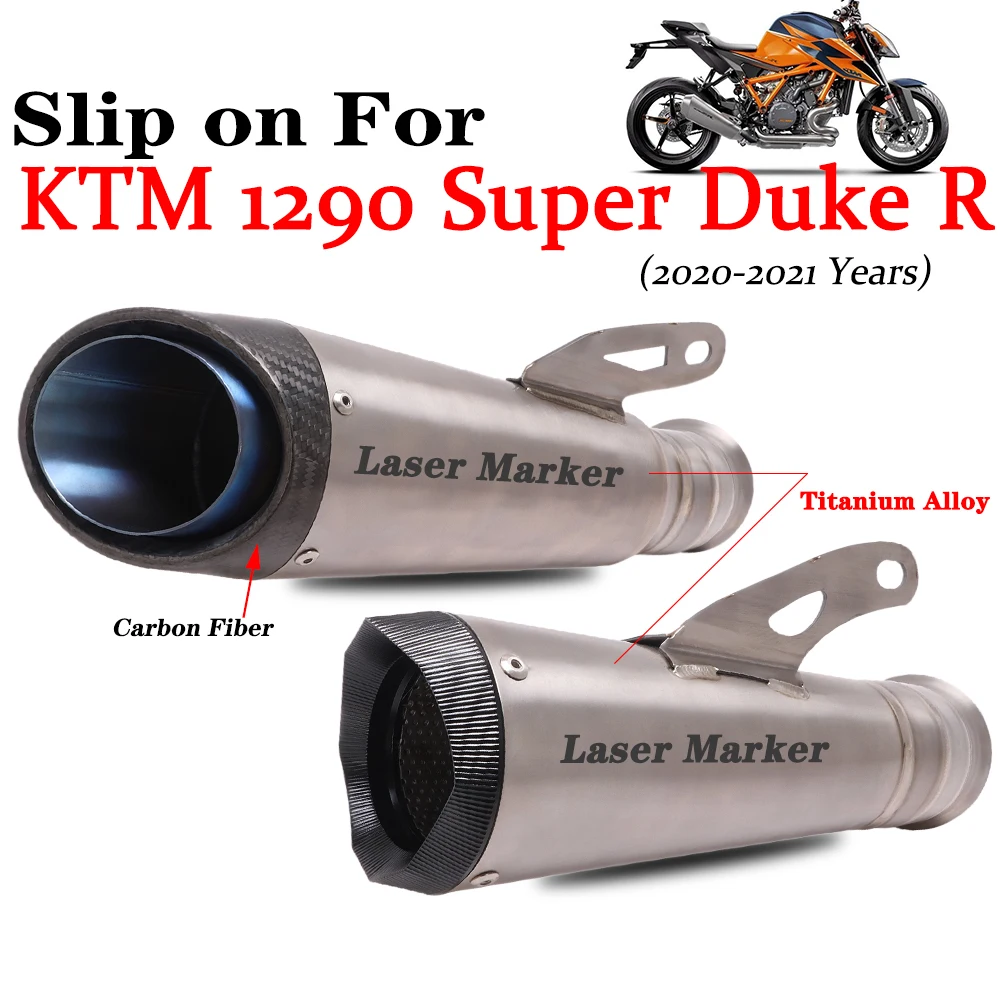 Slip on For KTM 1290 Super Duke R 20-21 Motorcycle Exhaust Escape Moto Modifiy Muffler Titanium Alloy Tailpipe Laser Printing