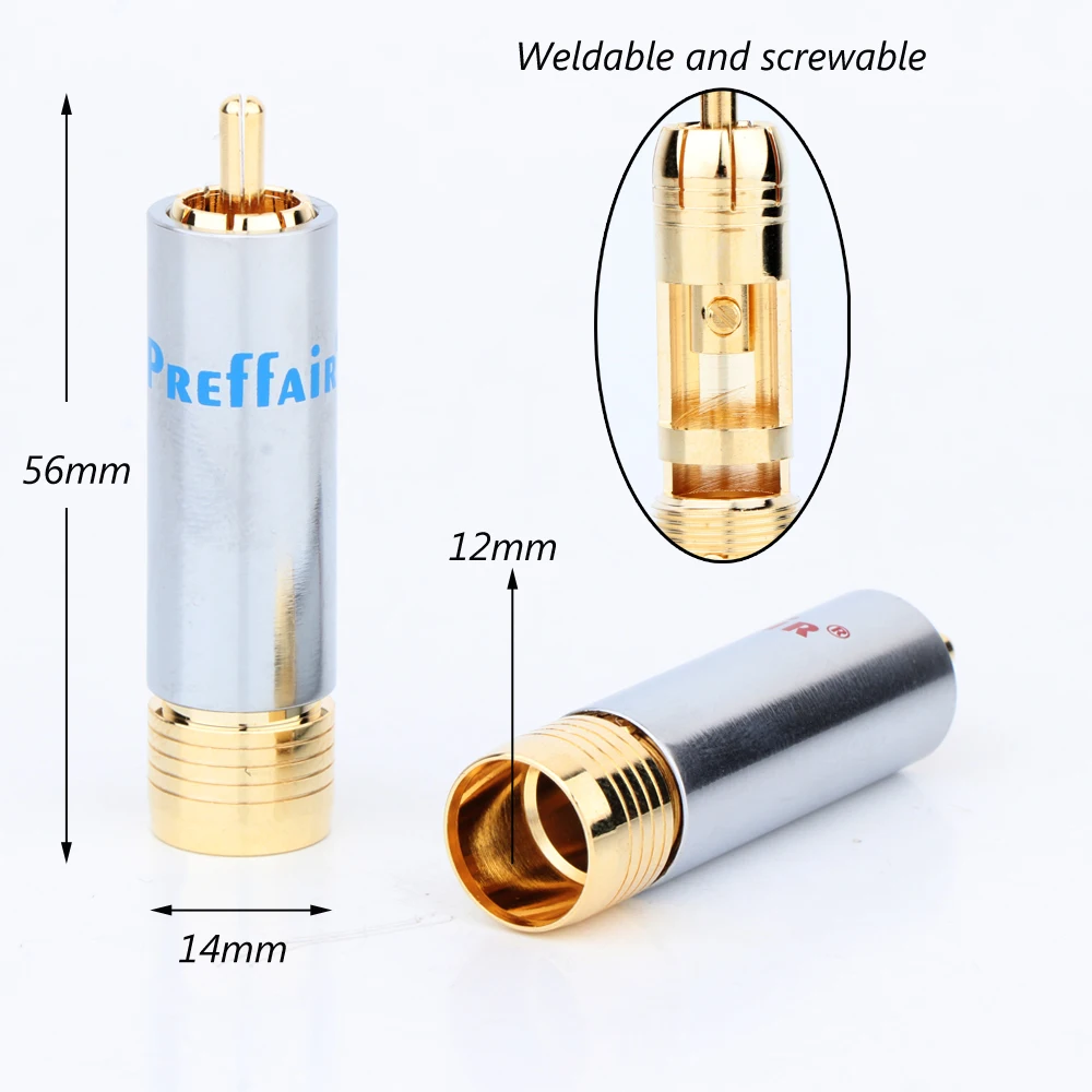 4Pcs R1715 Preffair RCA 잠금 비 솔더 플러그 커넥터 RCA 커넥터 남성 솔더 비디오 금도금 커넥터