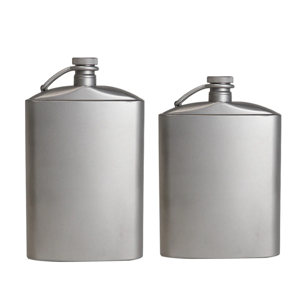 260 ml/200 ml tytanowa kolba na wino z zakrętką i klipsem Ultralekka płaska butelka nawadniająca z lejkiem Ti na kemping
