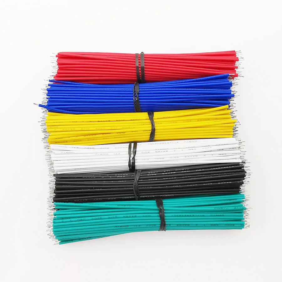 100Pcs 24AWG Breadboard Jumper Cable Wire Tin-Plated PCB Solder Cable Flexible Two Ends PVC Electronic Wire 5-20CM for Arduino