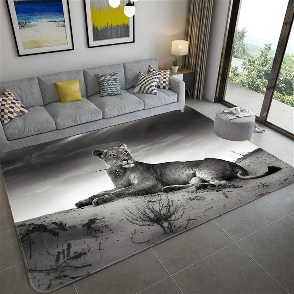 Modern Lion Animal Large 3D Living Room Carpet Luxury Soft Sponge Bathroom Rug  Carpet For Kitchen Floor Doormat Entrance Door