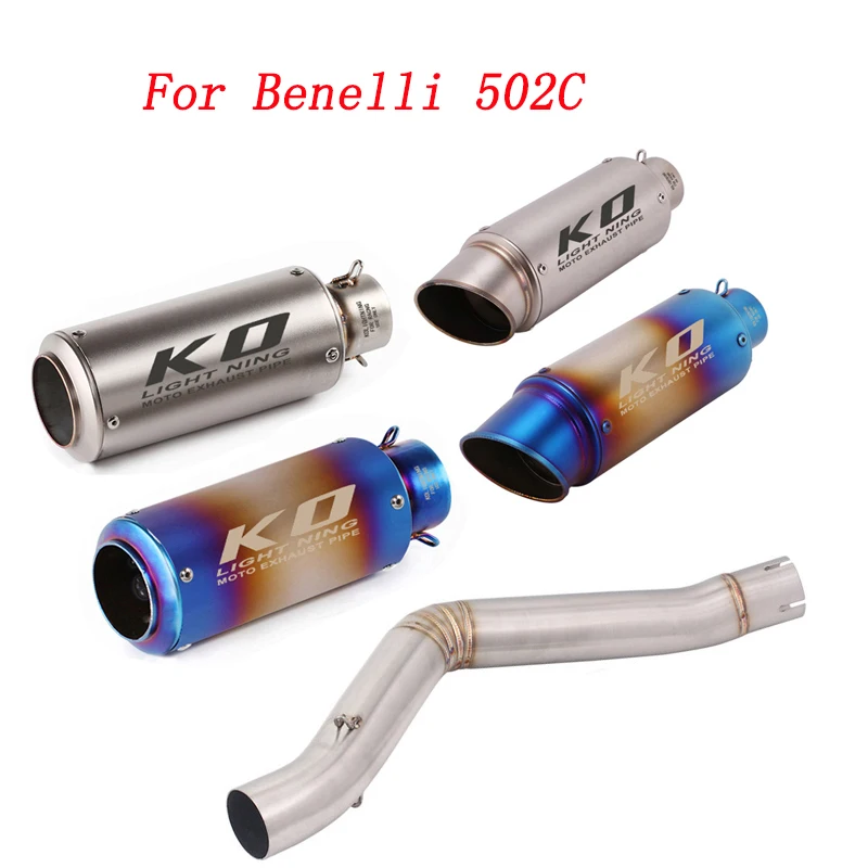 

Escape Motorcycle Exhaust Middle Link Tube And 51mm Muffler Stainless Steel Exhaust System For Benelli 502C