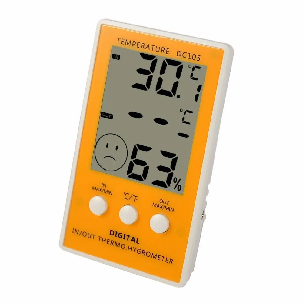 Outdoor Indoor Room Home Digital LCD Humidity Hygrometer Digitale Thermometer Meter Temperature Probe Cable Cord Sensor Gauge