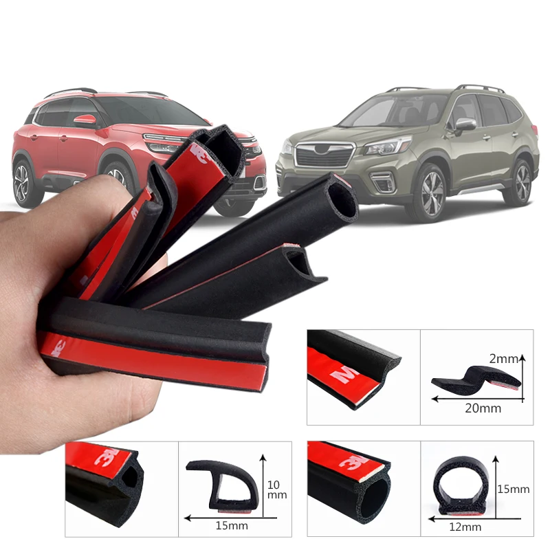 Car-styling 2Meter B Z P D Type Car Rubber Seal Sound Insulation Weatherstrip Edge Trim Noise Insulation Car Door Sealing Strip