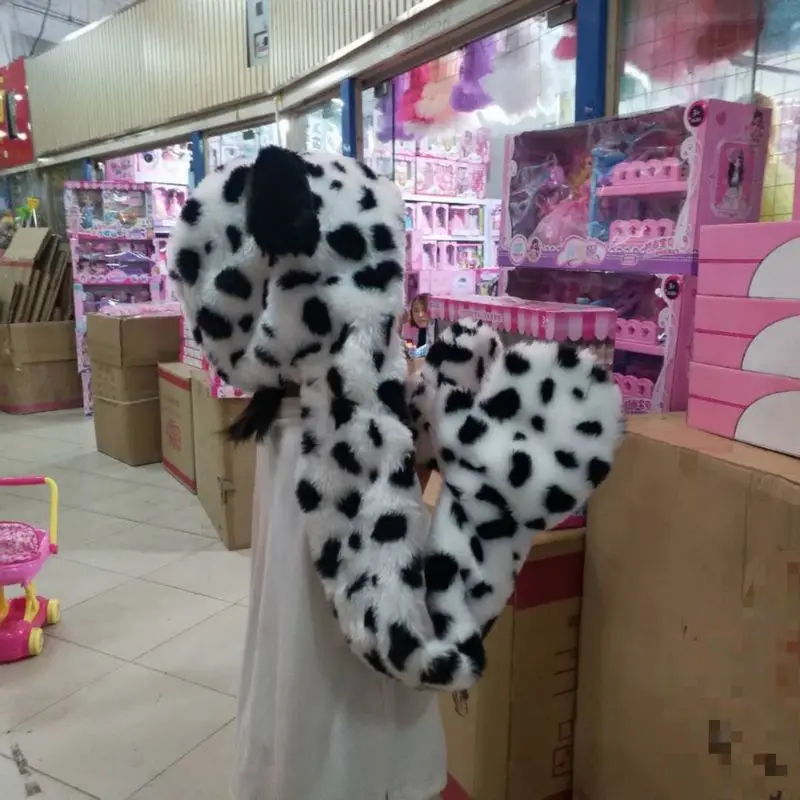 101 Dalmatians Plush hat Wool scarf Wool gloves three-in-one stuffed toys  doll doll A birthday present for your child