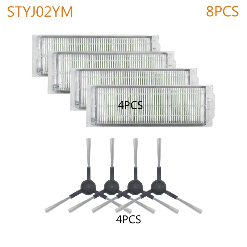 샤오미 미 지아 미 styj02ym 용 로봇 진공 청소기 부품 8 개, HEPA 필터 브러시 액세서리 홈 진공 청소기 필터