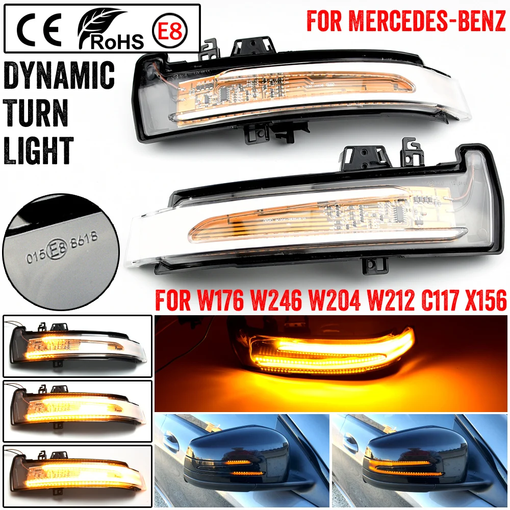 

Side Mirror Indicator Light LED Blinker For Mercedes-Benz W176 W246 W212 W204 C117 X156 X204 W221 W218 Dynamic Turn Signal Light