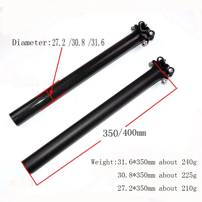 Carbon MTB bike seatpost 27.2/30.8/31.6*350/400mm carbon fiber bicycle seatpost carbon fiber and alloy bike seatpost