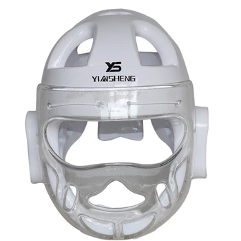 Professional White Teakwondo Helmet Head Protector Karate Equipment Boxing MMA Muay Thai Free Combat Training Head Protection