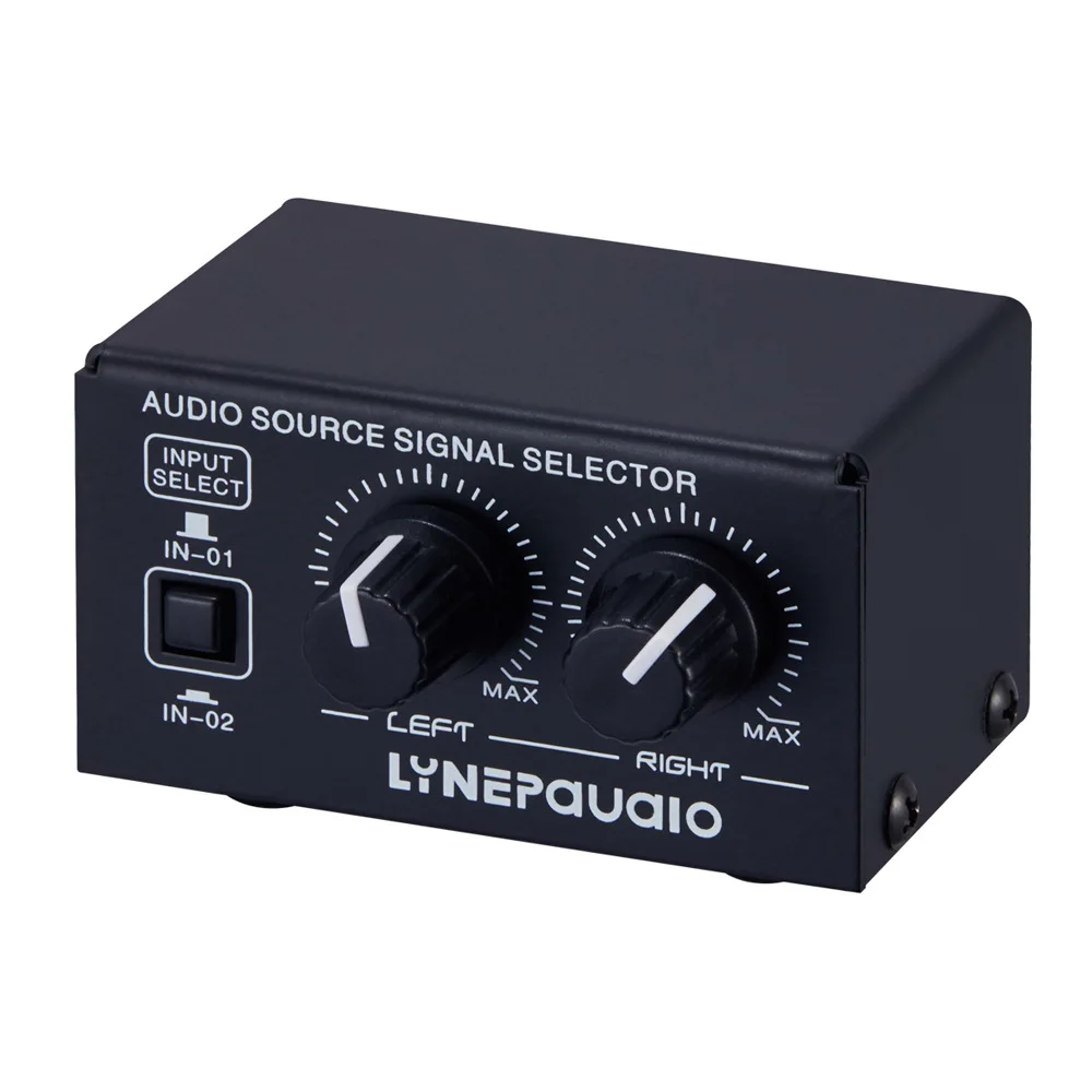 2 em 1 fora fonte de áudio seleção sinal switcher fone de ouvido alto-falante switcher saída ajuste de volume sem perda