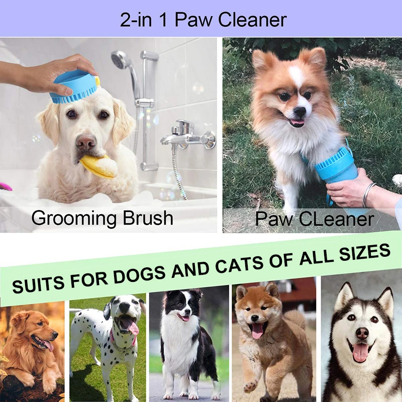 Benepaw Portable Dog Paw Cleaner Cup Brush 2 In 1 Safe Soft Silicone Pet Claw Foot Washer Efficient Cleaning Tools Outdoors