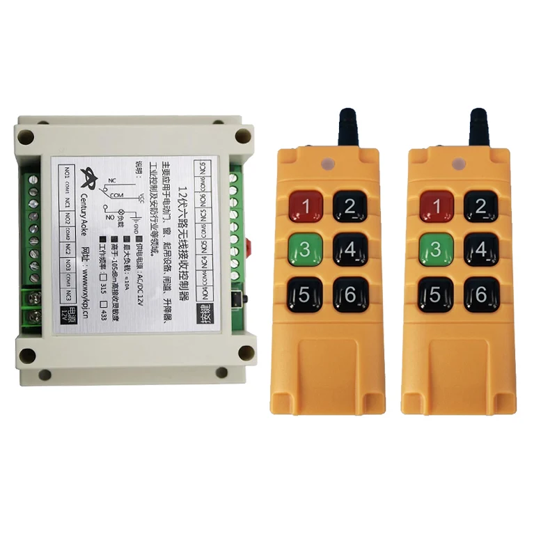 

2000m DC12V 24V 36V 6CH 6 CH Wireless Remote Control LED Light Switch Relay Output Radio RF Transmitter And 315/433 MHz Receiver