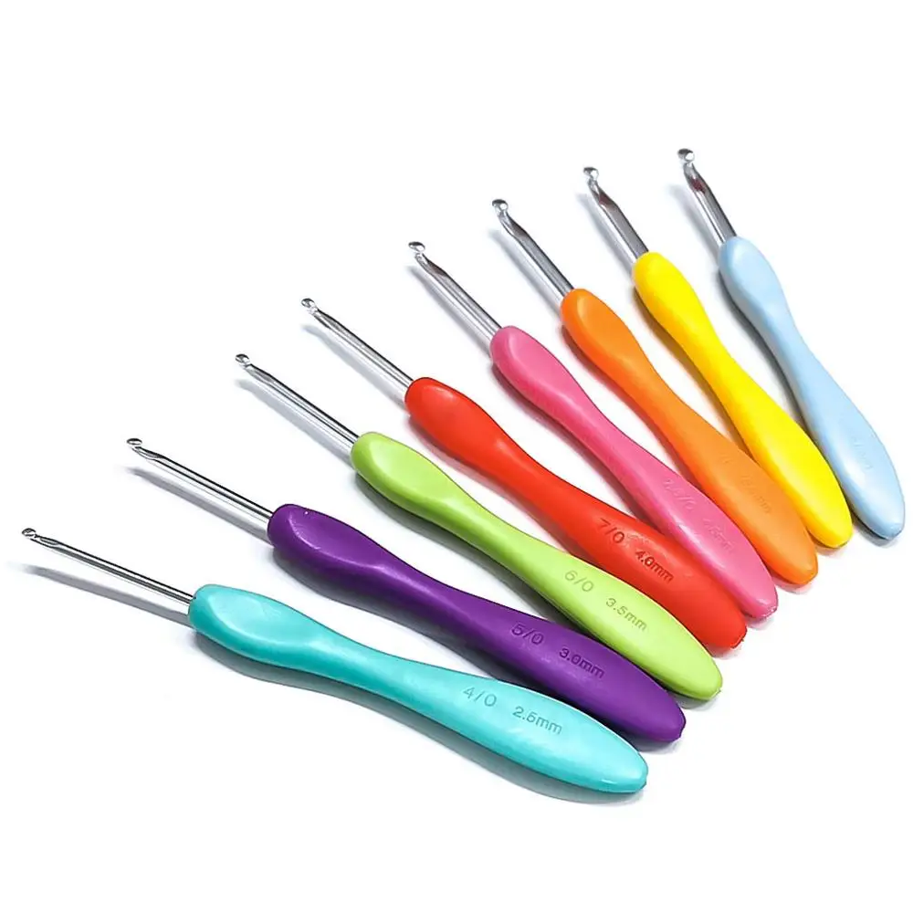 Colorful aluminum Hooks and knitting accessories Crochet hooks so weave croche needle kit weave tools Set of knitting needles