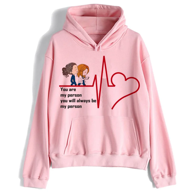 Greys Anatomy Women Hoodie You\'re My Person 90s Tumblr Polyester Sweatshirt female hooded Pullover Long Sleeve cartoon