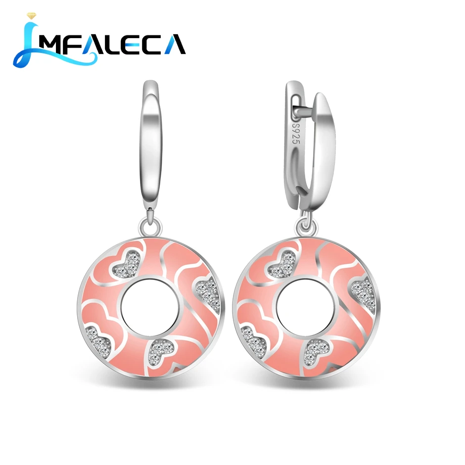 LMFALECA Genuine 925 Sterling Silver Jewelry Sets Romantic Cute Princess Pink Enamel Decoration Luxury Fine Jewelry for Women