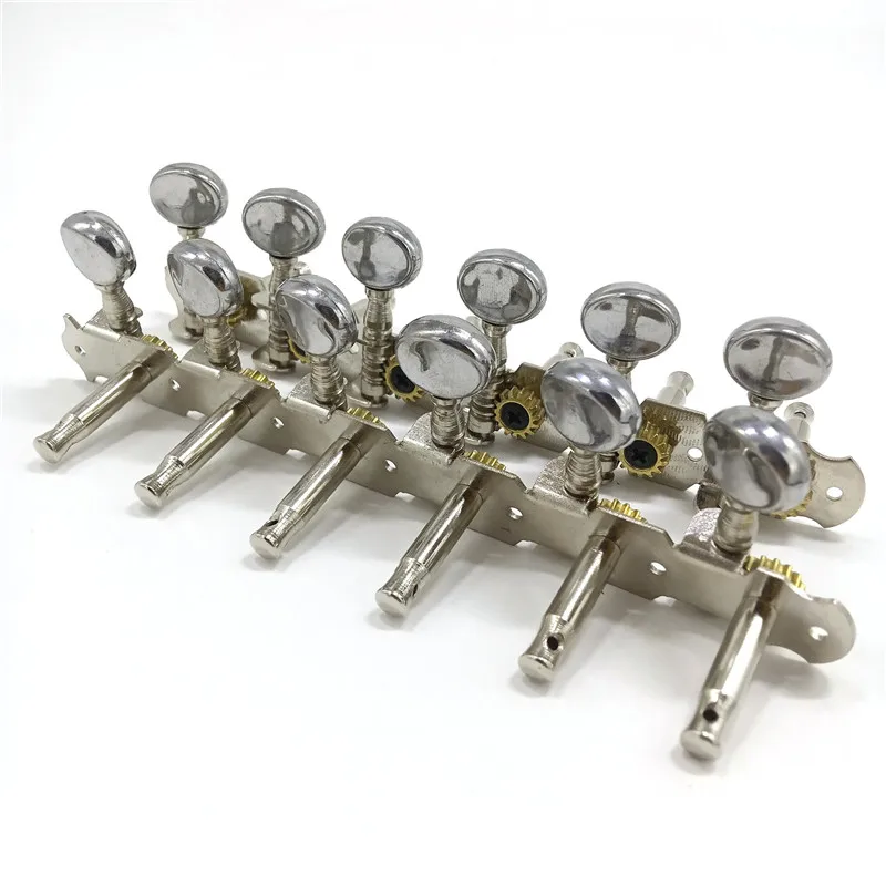 EIN Set 6R6L Chrome String Tuner Tuning Pegs Keys Mechaniken Für 12 Saiten Gitarre Zubehör Teile Mit Runde Taste – Detail 7