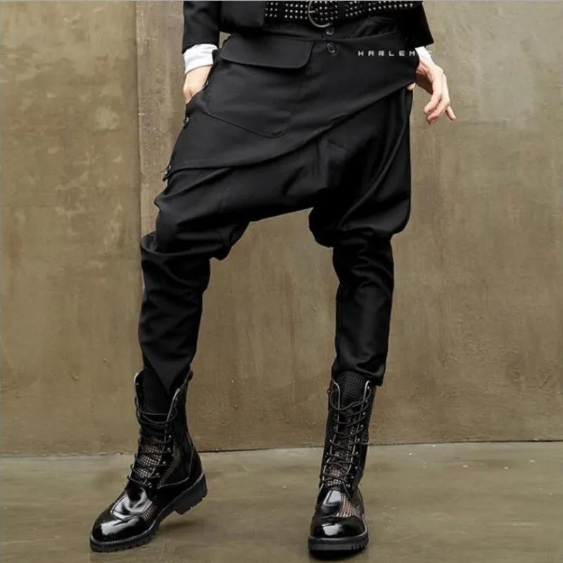 

28-40 Plus Size Men's Fashion New Boot Cut Jeans Men Personality Casual Large File Low-Rise Skinny Harem Pants Male Trousers