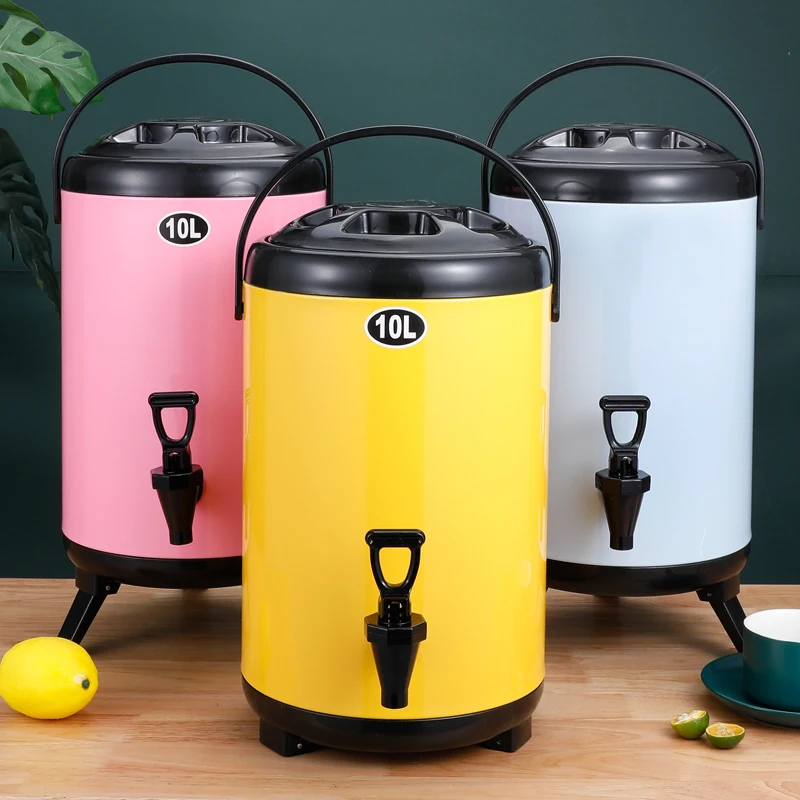 

Milk Tea Barrel Commercial Soup Bucket Double Insulated Barrel Coffee Juice Soy Insulation Holder Milk Tea Containers Thermos