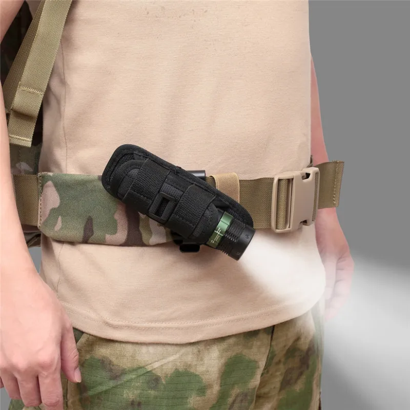 Portable Rotatable Flashlight Pouch Holster Tactical 360 Degrees Torch Case For Belt Cover Holder Hunting Lighting Tools